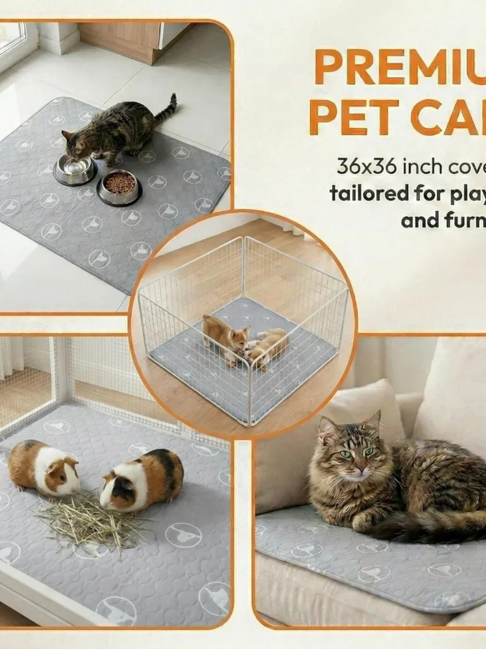 Dog Training Pads 2pk Non-Slip Pet Playpen Mat 36